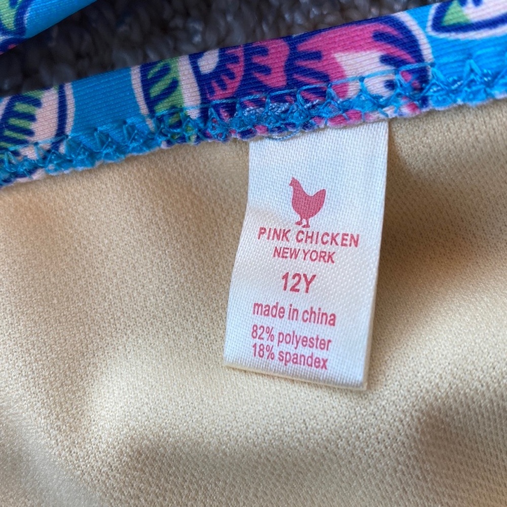 Kids Pink Chicken size 12 swimsuit - Picture 5 of 5